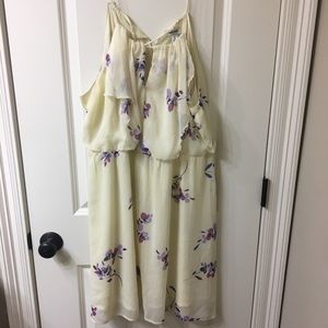 Cream floral printed dress